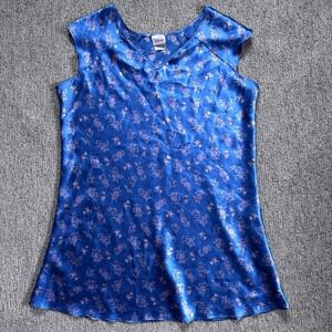 Vintage Disney‎ Store Blue Winnie The Pooh Satin PJ Slip Dress Large